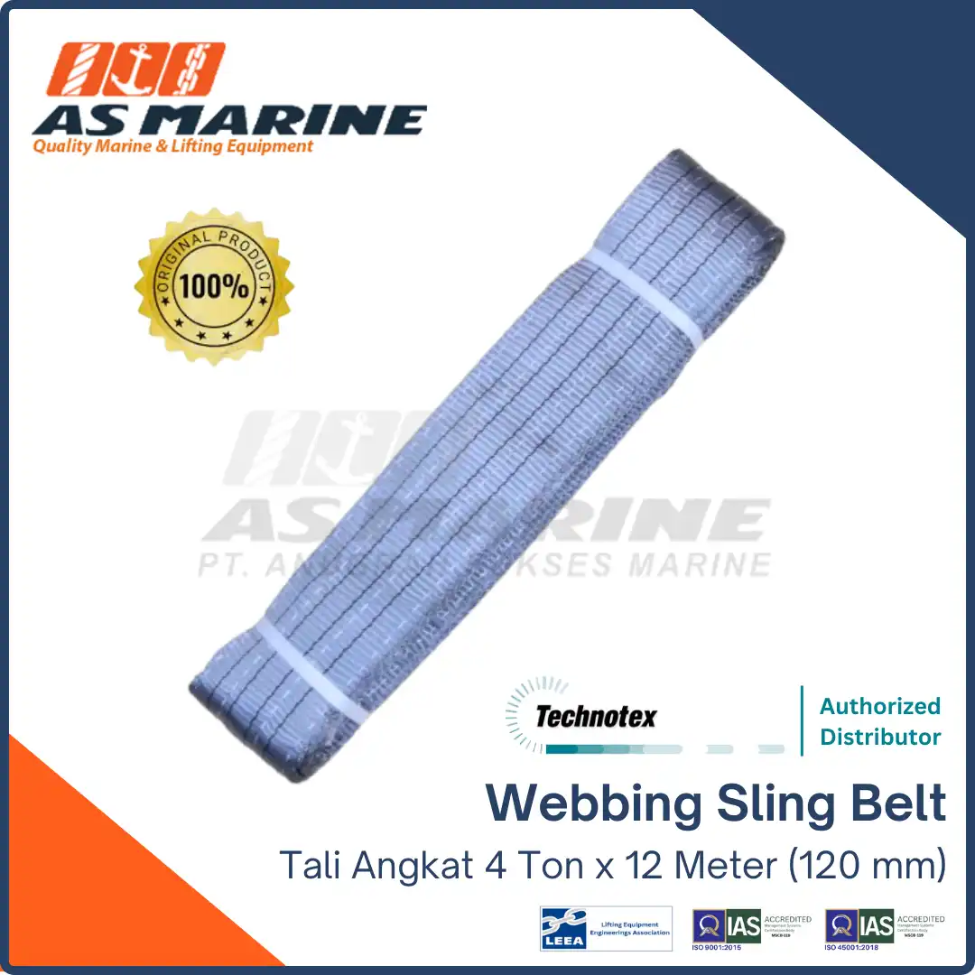 Webbing Sling Belt / Tali Angkat 4 Ton x 12 meter 120 mm Technotex Holland